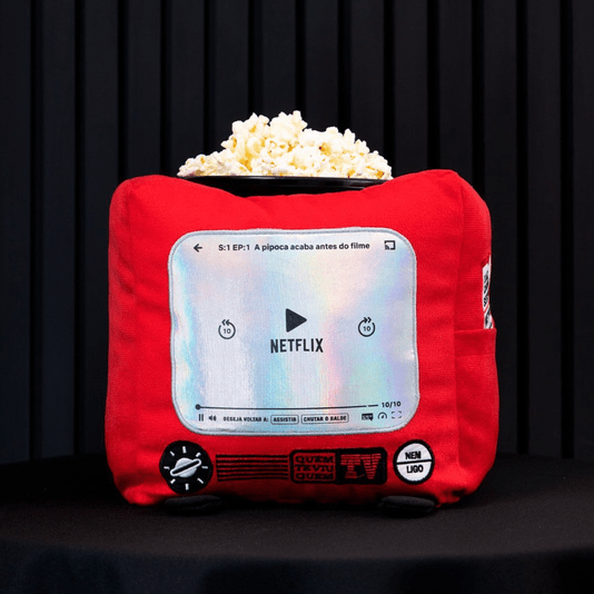 Almofada E Balde Para Pipoca Netflix Tv 
