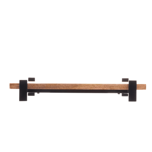 Bandeja Elevada Retangular De Madeira E Metal 34,5X22,5cm