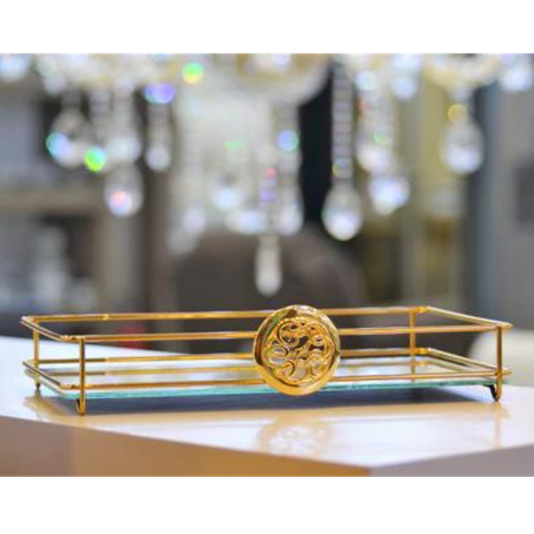 Bandeja Fence Diva Dourada Gold 15x25cm