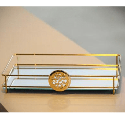 Bandeja Fence Diva Dourada Gold 15x25cm