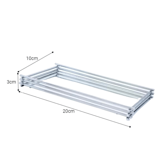 Bandeja Retangular Wire Cromada Com Espelho 15x25cm 