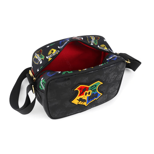 Bolsa Shoulder Bag Harry Potter Brasão Hogwarts Preta