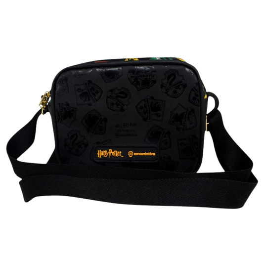 Bolsa Shoulder Bag Harry Potter Brasão Hogwarts Preta
