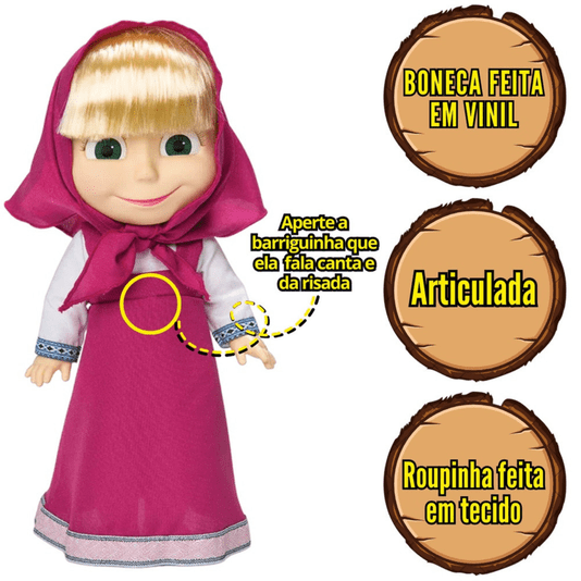 Boneca Masha Com Sons e Frases 35cm