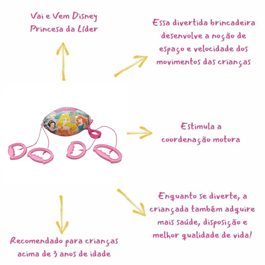 Brinquedo Vai E Vem Princesas Disney Infantil  