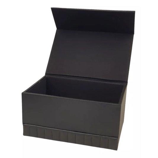 Caixa Decorativa MDF Com Revestimento Em Pu Preta P 18cm