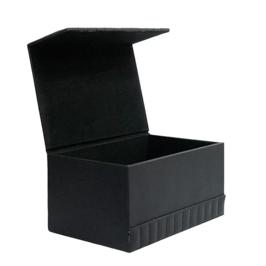 Caixa Decorativa MDF Com Revestimento Em Pu Preta G 24cm