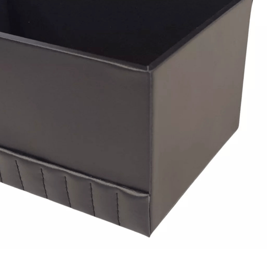 Caixa Decorativa MDF Com Revestimento Em Pu Preta G 24cm