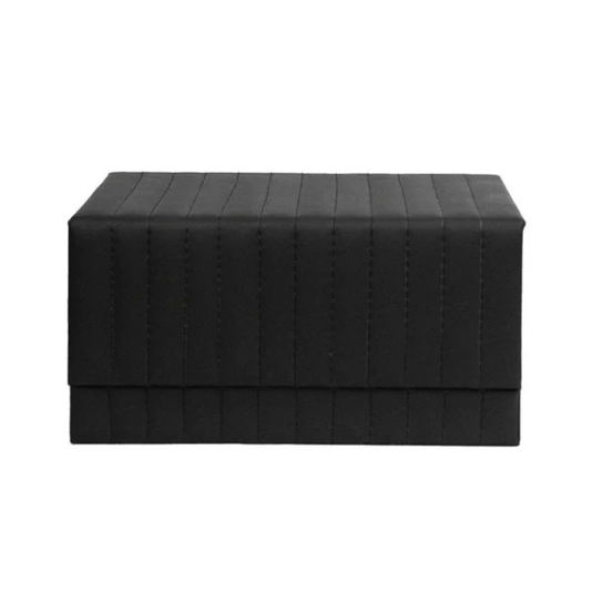 Caixa Decorativa MDF Com Revestimento Em Pu Preta G 24cm