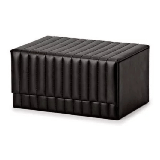 Caixa Decorativa MDF Com Revestimento Em Pu Preta G 24cm