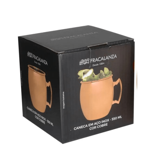 Caneca Em Aço Inox 550ml Cobreada Para Moscow Mule