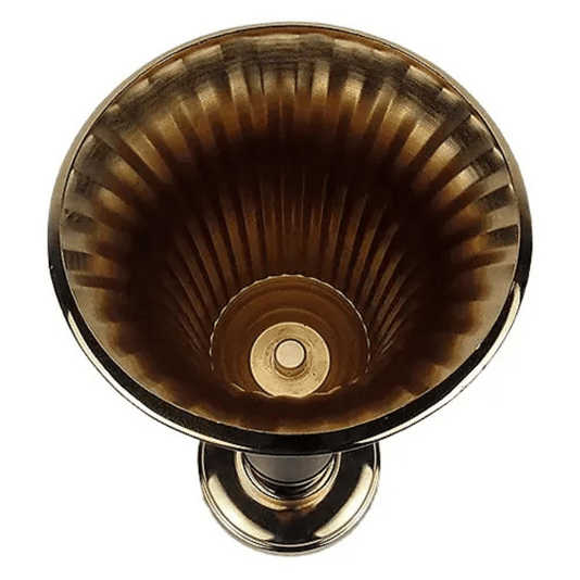 Castiçal Em Metal Decorativo Dourado Com Pedra