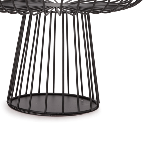 Centro de Mesa Fruteira Redondo em Metal Preto 21x28cm