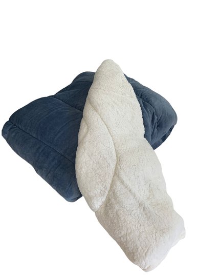 Coberdrom Flannel/Sherpa 2.45 x 2.2 Naturalle Azul Indigo