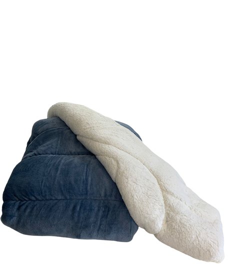 Coberdrom Flannel/Sherpa 2.45 x 2.2 Naturalle Azul Indigo