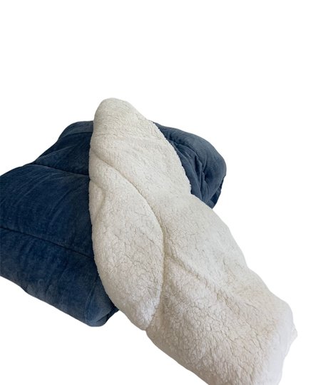 Coberdrom Flannel/Sherpa 2.45 x 2.2 Naturalle Azul Indigo