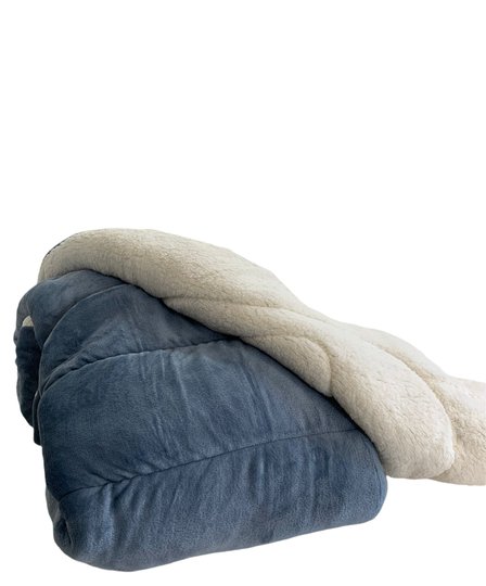 Coberdrom Flannel/Sherpa 2.45 x 2.2 Naturalle Azul Indigo