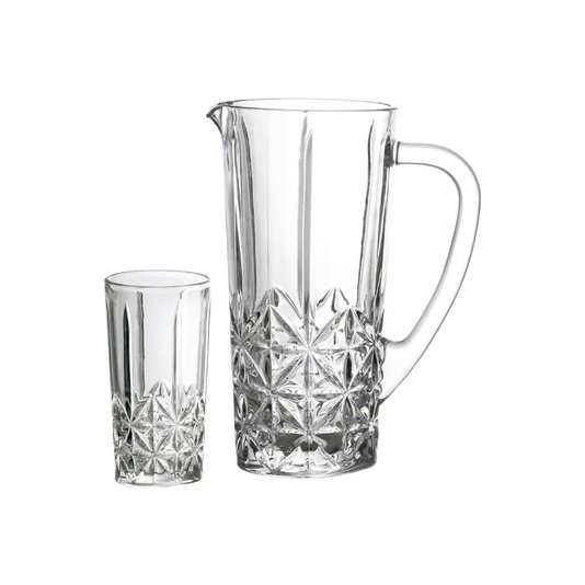 Conjunto 6 Copos e 1 Jarra de Vidro Stella 290ml e 1L Bon Gourmet