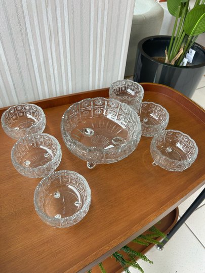 Conjunto De 7 Bowls Petisqueiras Versailles Em Vidro 28787
