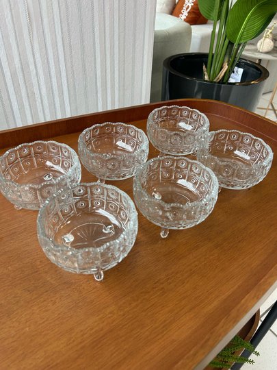Conjunto De 7 Bowls Petisqueiras Versailles Em Vidro 28787