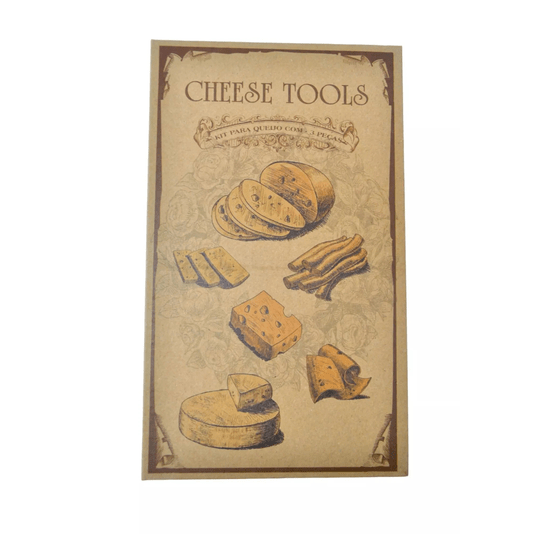 Conjunto Facas para Queijo Inox E Madeira 3 Peças