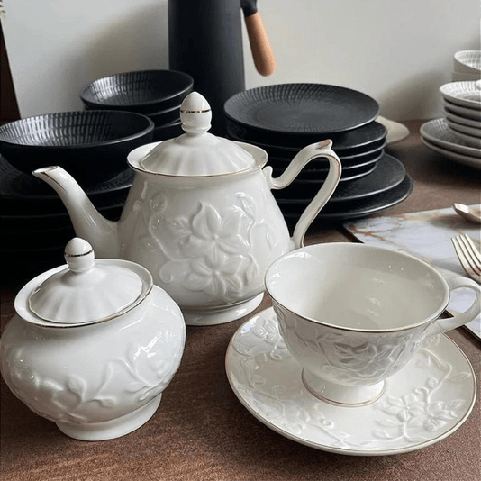Conjunto Para Chá De Porcelana Scarlet 14 Peças L'hermitage