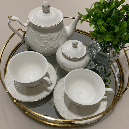Conjunto Para Chá De Porcelana Scarlet 14 Peças L'hermitage