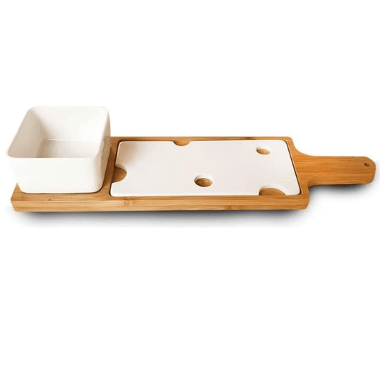 Conjunto Tabua Para Queijo Porcelana Com 3 Peças