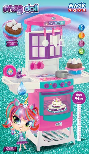Cozinha Infantil Meg Doll Pia E Fogão 