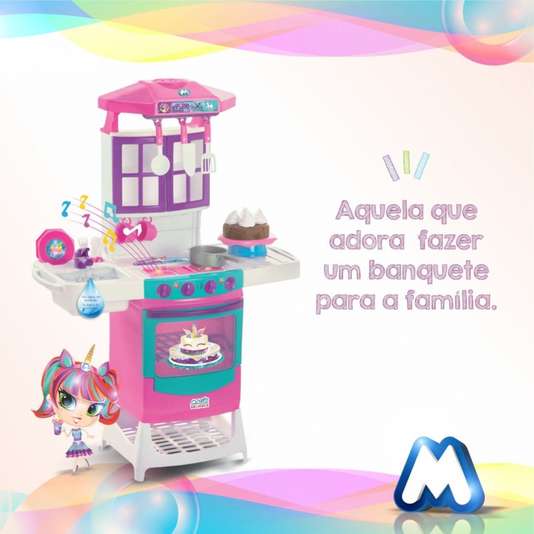 Cozinha Infantil Meg Doll Pia E Fogão 