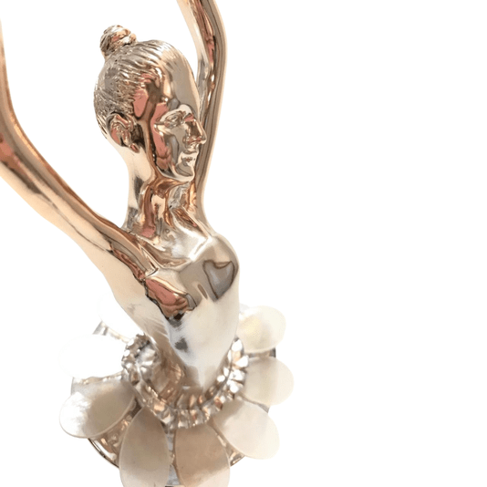 Decoração Bailarina de Resina Rose Gold Madrepérola