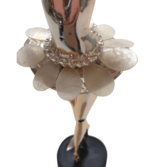 Decoração Bailarina de Resina Rose Gold Madrepérola