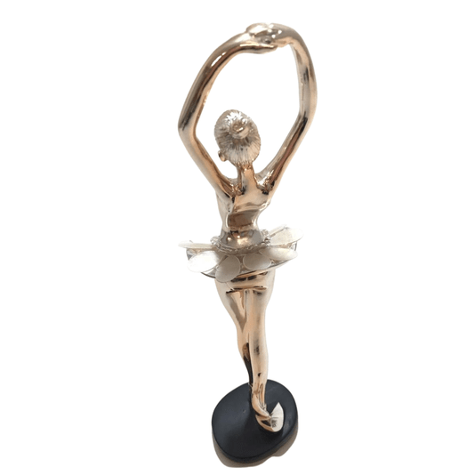 Decoração Bailarina de Resina Rose Gold Madrepérola