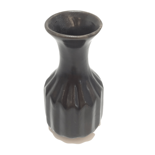 Decoração Mini Vaso de Cerâmica Preto Fosco