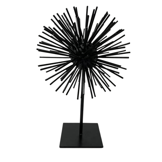 Decoração Ouriço De Metal Preto 22,5cm