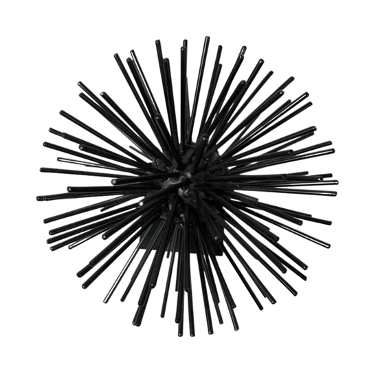 Decoração Ouriço De Metal Preto 22,5cm