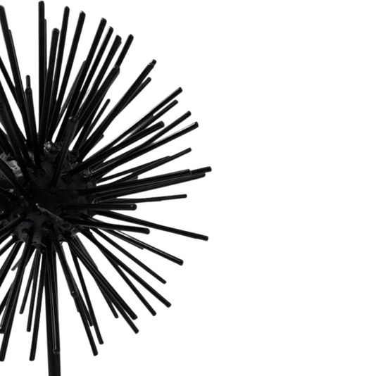Decoração Ouriço De Metal Preto 22,5cm