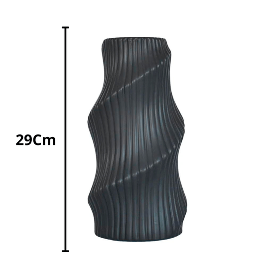 Decoração Vaso De Cerâmica Valoff Preto G 29Cm
