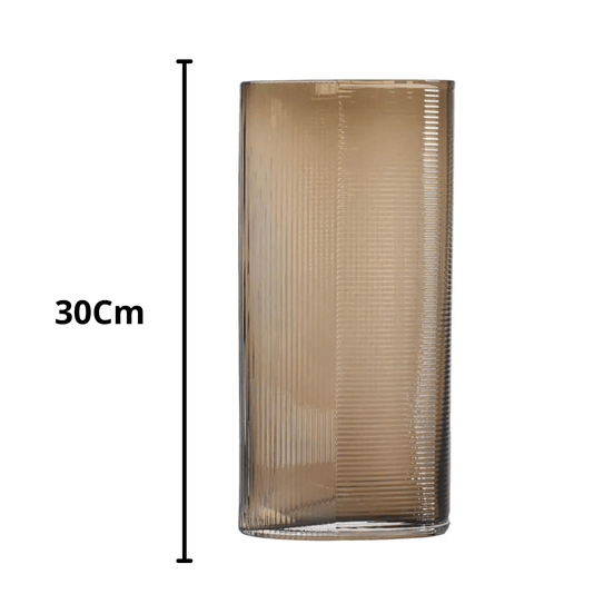 Decoração Vaso De Vidro Brunny Marrom G 30Cm
