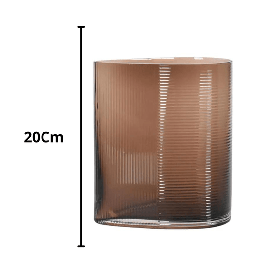 Decoração Vaso De Vidro Brunny Marrom P 20Cm
