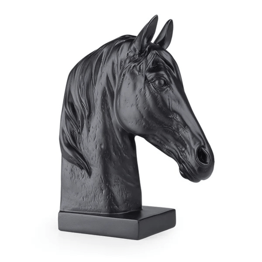 Escultura Aparador Cavalo De Livros Em Resina Preto
