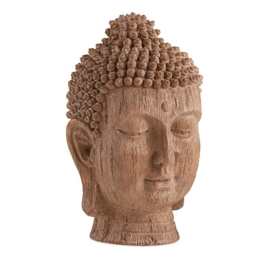 Escultura Cabeça Face Buda Em Poliresina Mart