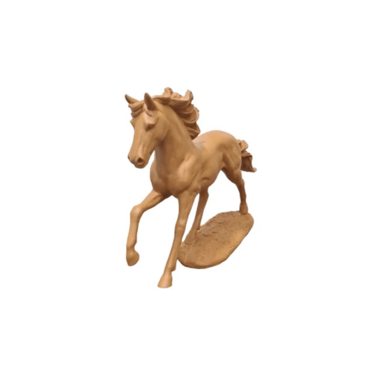 Escultura Cavalo Em Polirresina Marrom