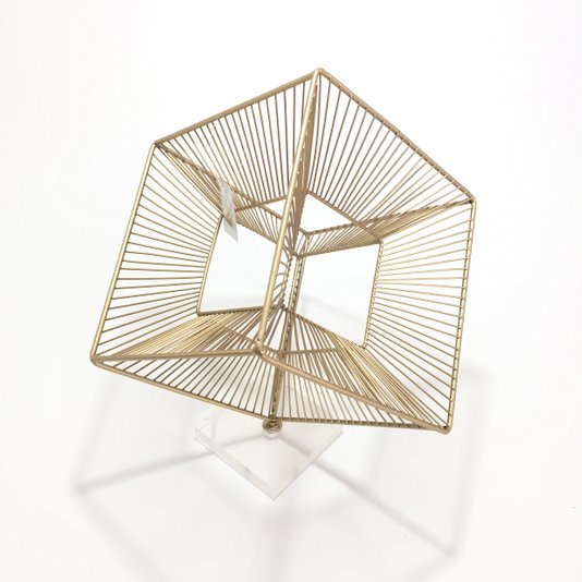 Decoração Escultura De Metal Tridimensional Base De Acrílico