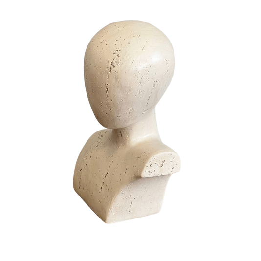 Escultura Decorativa Busto Bege Em Poliresina