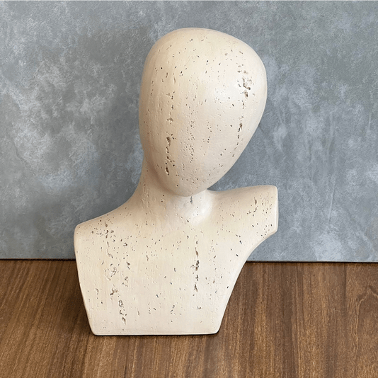 Escultura Decorativa Busto Bege Em Poliresina