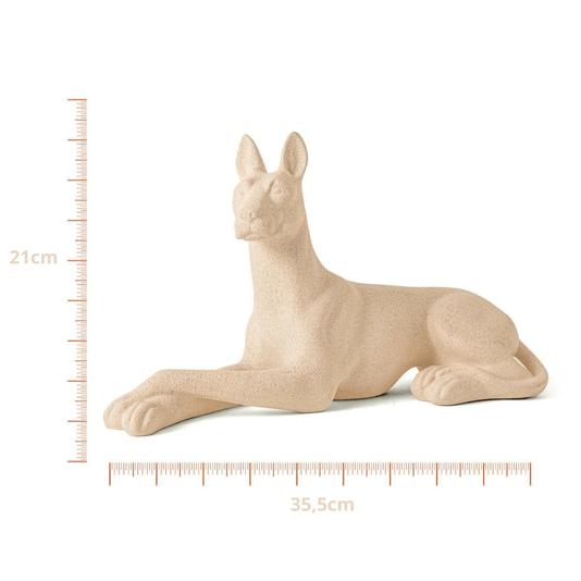 Escultura Decorativa Cachorro Em Poliresina Nude 35,5cm