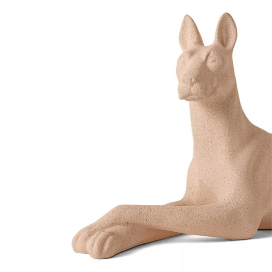 Escultura Decorativa Cachorro Em Poliresina Nude 35,5cm