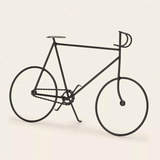 Escultura Decorativa De Metal Bicicleta Preta M 50CM