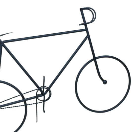 Escultura Decorativa De Metal Bicicleta Preta M 50CM